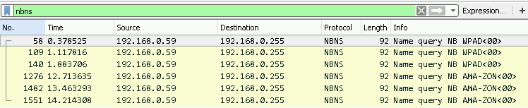 NBNS traffic generated by Omnibox