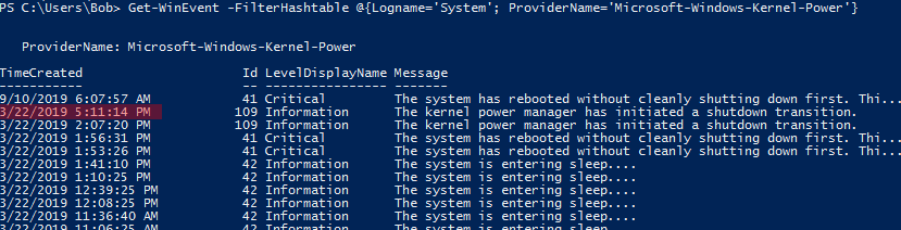 Turn off time based on kernel events