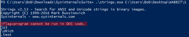 Using SysInternal&rsquo;s strings.exe