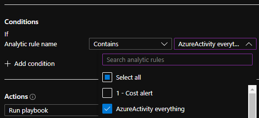 Analytic Rule name filter in Automation Rule