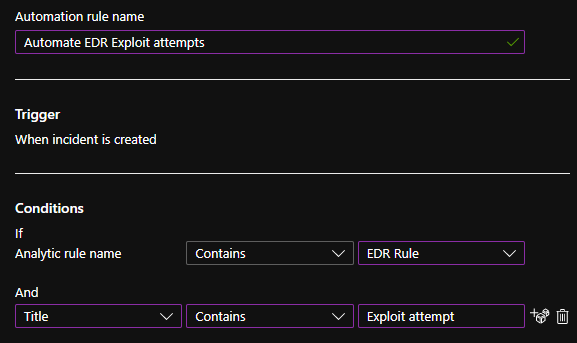 Execute automation in case of Exploit attmpt alerts from EDR