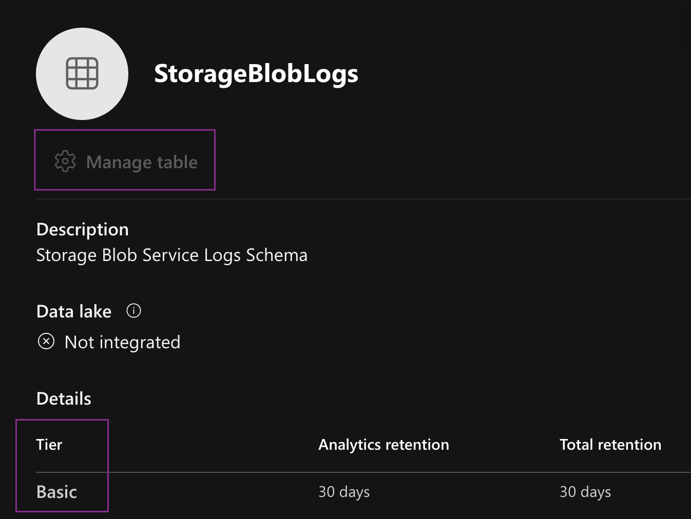 Basic tables in the new Table Management UI